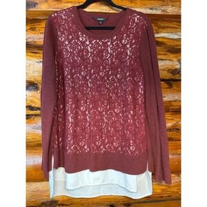 Simply Vera Wang Burgundy Lined Sweater Size L